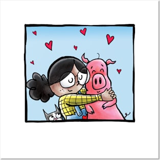 Pig Hugging Posters and Art